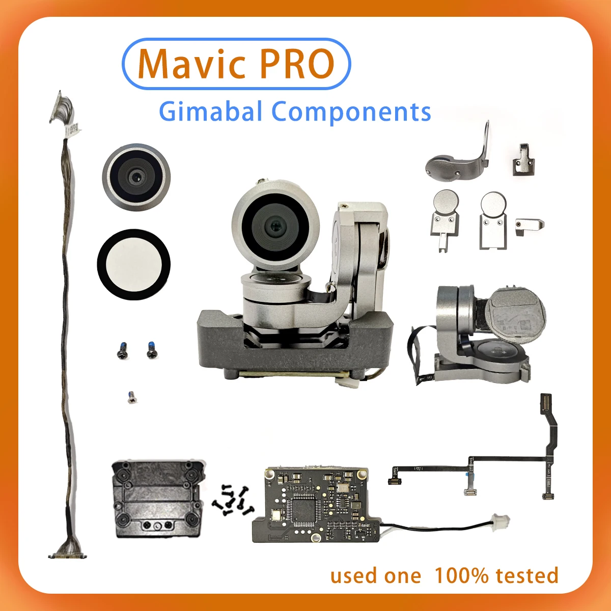 100% tested original Mavic Pro gimbal motor shaft arm PTZ cable coaxial gimbal control board engine motor and  Mavic Pro came