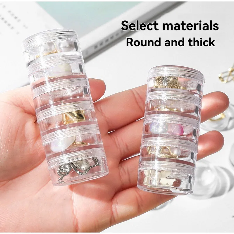 Exquisite Multi-layer Jewelry Storage Box Ring Necklace Earring Anti Oxidation Jewelry Box Portable Transparent Nail Art Box