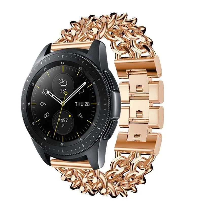 Correa de repuesto para reloj inteligente, pulsera Universal de Metal de 20mm y 22mm para Samsung Watch 3 y Huawei Amazfit
