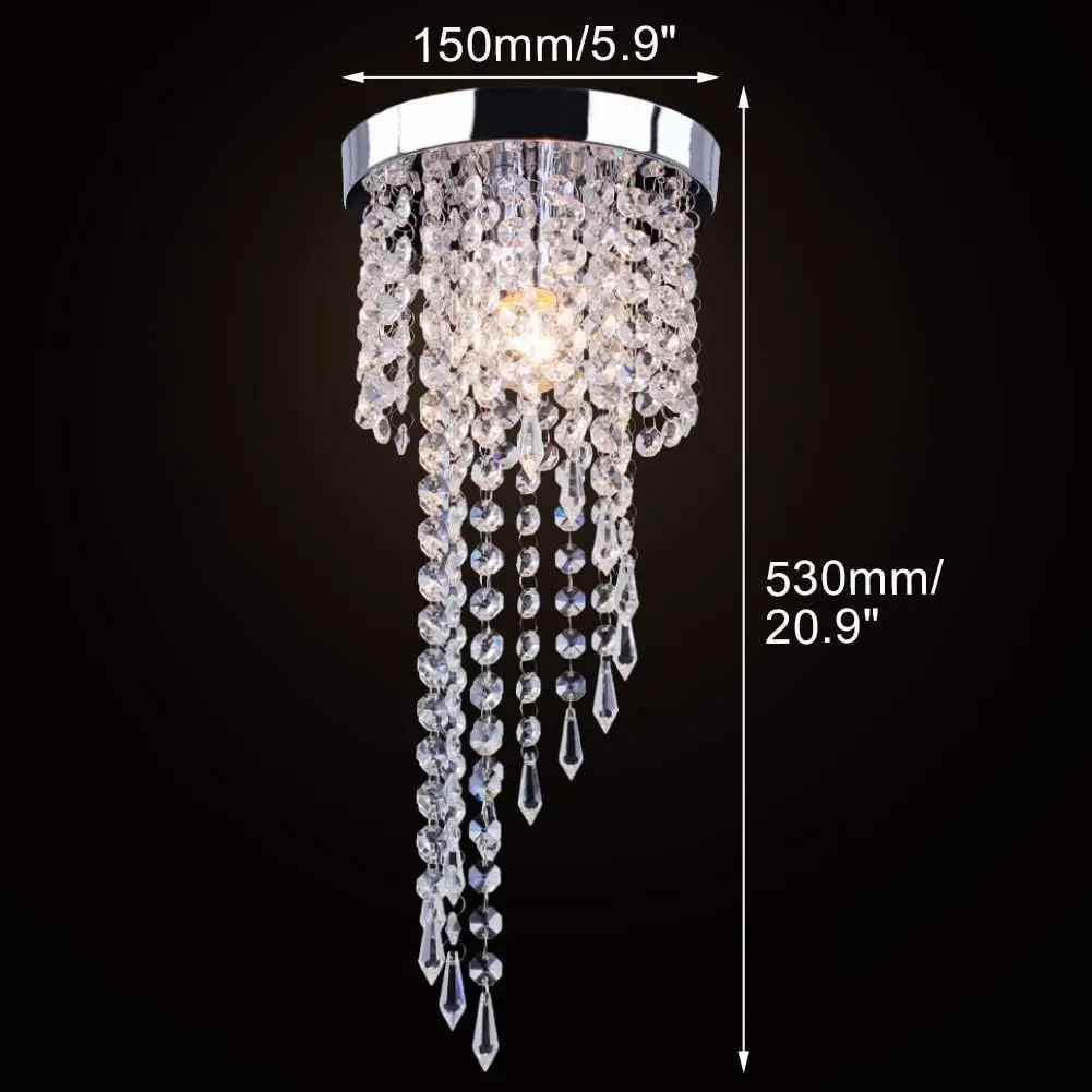 

Современный мини-кристаллический потолочный светильник, хрустальная люстра, подвесные светильники для прихожей, крыльца (серебро)