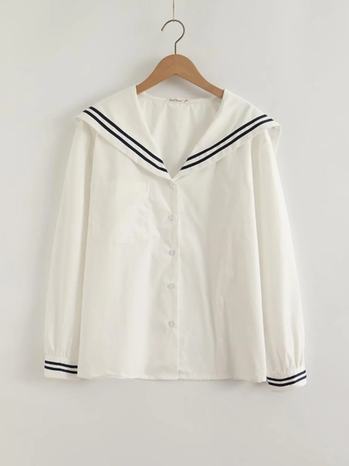  Style Naval Collar Long Sleeve Women's Shirt Spring Summer New College Trend Soft Girl Cotton Casual Classic Striped Shirt