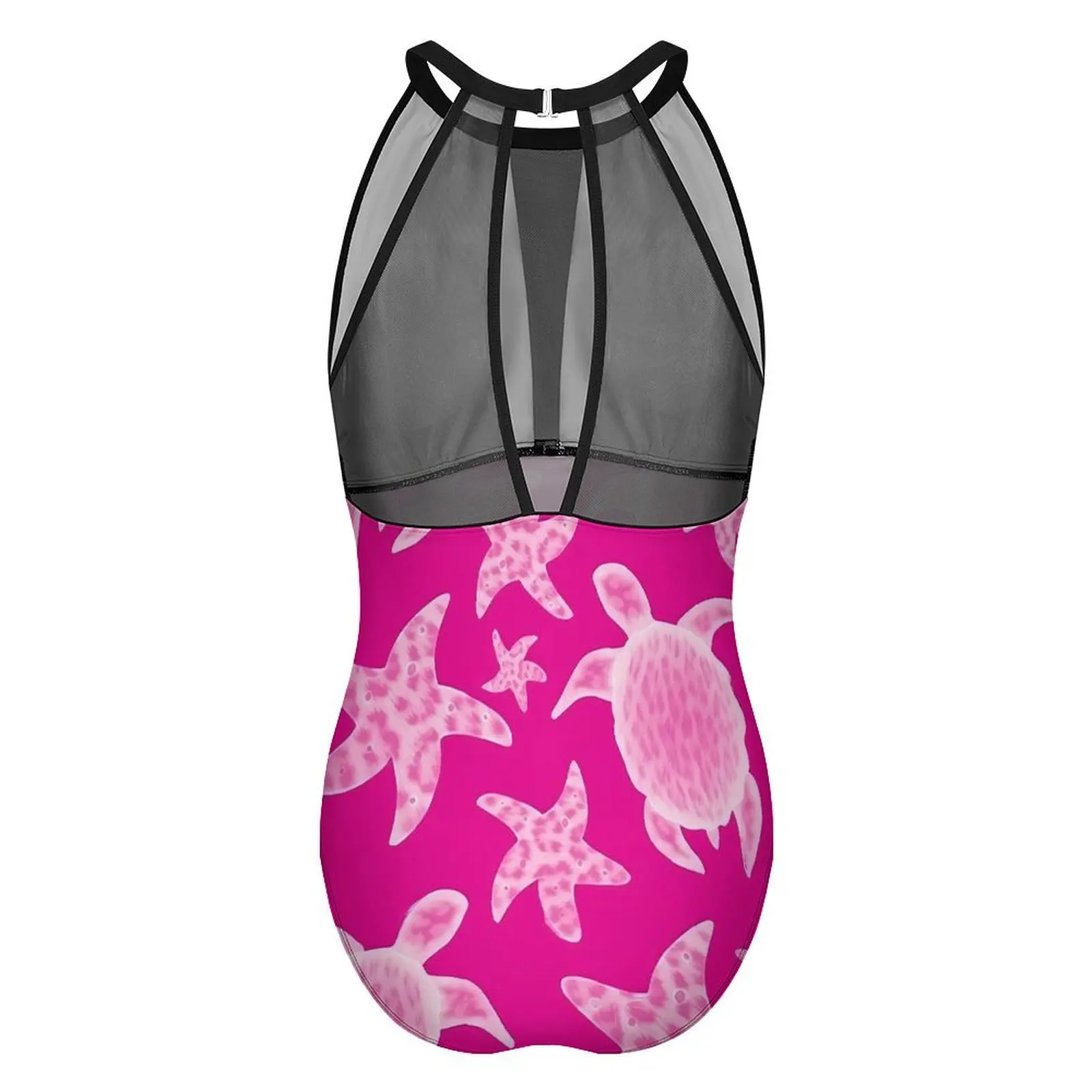 Pink Turtles Swimsuit Cute Starfish One Piece Swimwear Push Up Stylish Bathing Suits Sexy Holiday Swim Design Bodysuit image 4