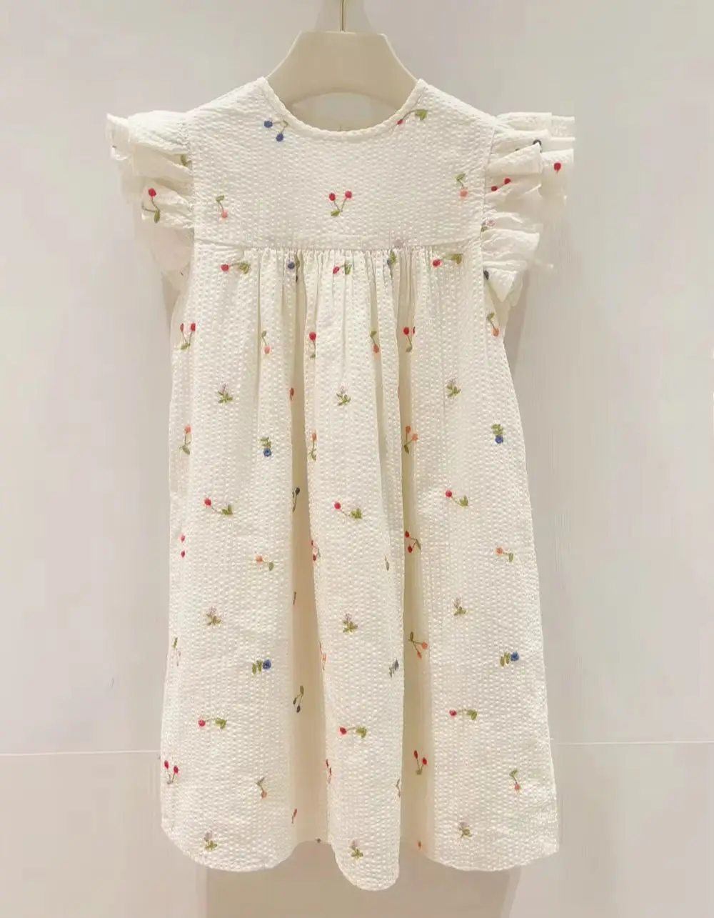 

Детская одежда для девочек, летнее платье для девочек, детские платья, повседневное милое платье во французском стиле, красочное вишневое платье с вышивкой