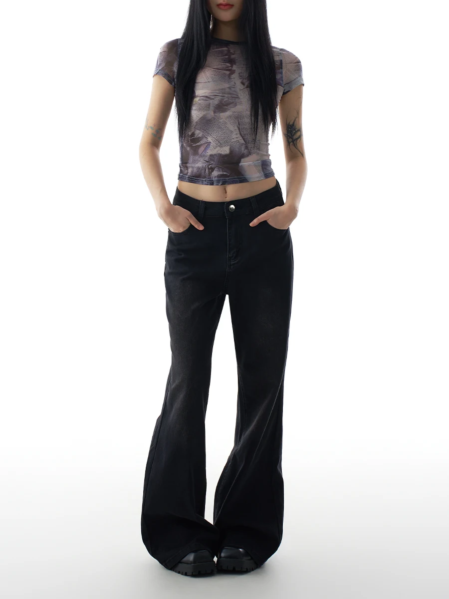 

Bla High Waist Stretchy Slimming Small Size Micro Flared Jeans Women's Spring 2026 New Sle Casual Cotton Denim Jeans