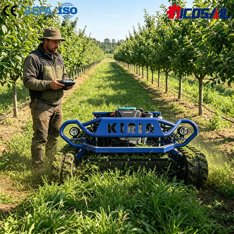 

Газонокосилка-робот Nicosail QL800 24V 800 с дистанционным управлением, 452cc/608cc, гусеничная, для работы на склонах