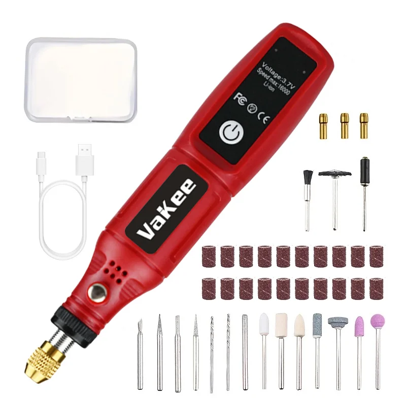 HJ021 Rotary Tool 16000RPM Mini Electric Grinding Pen Type‑C Charging Rechargeable Engraving Polishing Drilling Pen DIY