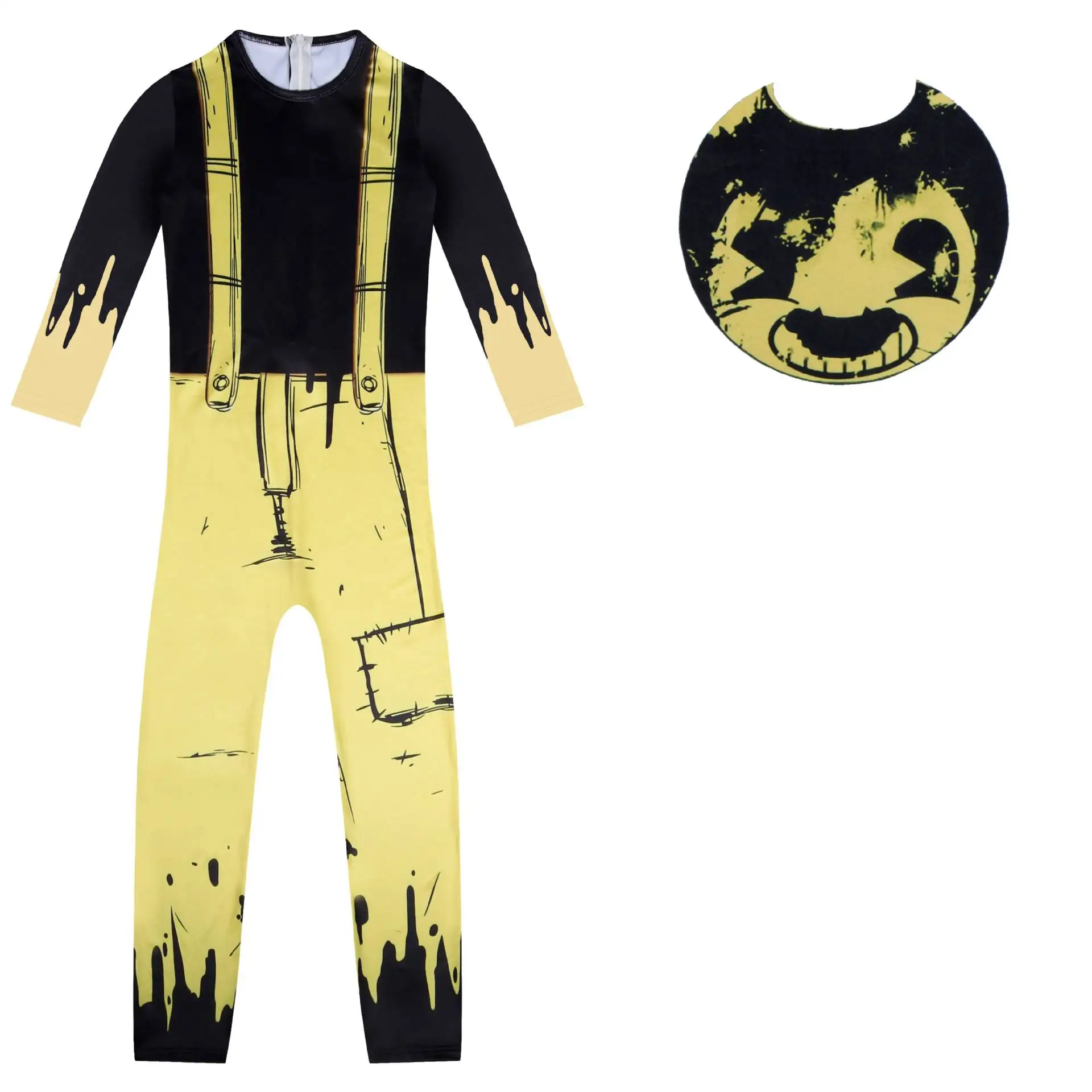 Inking Kids Halloween Costumes Anime Bendy-lover Cosplay Boys Girl Bodysuit+wing Cartoon Disfraces Carnival Party Machineing