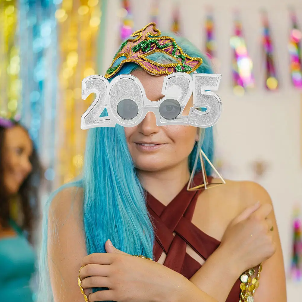 

4Pcs 2025 New Year Party Glasses Funny Dancing Eyeglasses Pc Material Comfortable Photo Props Stage Performance Festive Supplies
