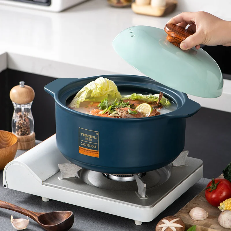 Ceramic Casserole Induction Cooker Gas Stove Universal Stew Pan Clay Soup Pot Ceramics Saucepan Cooking Pot Kitchen Supplies