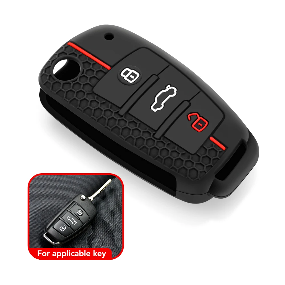 Silicone Car Key  Fob Cover For Audi A1 A3 A6 C5 C6 Q3 Q2 Q7 TT TTS R8 S3 S6 RS3 RS6 A4