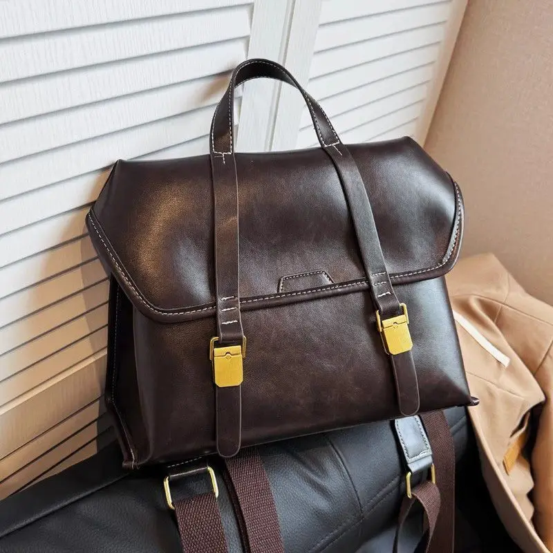 College Style British Backpack Women's New Large-capacity Briefcase Commuter Crossbody Handbag Exquisite Simple Leisure Trend