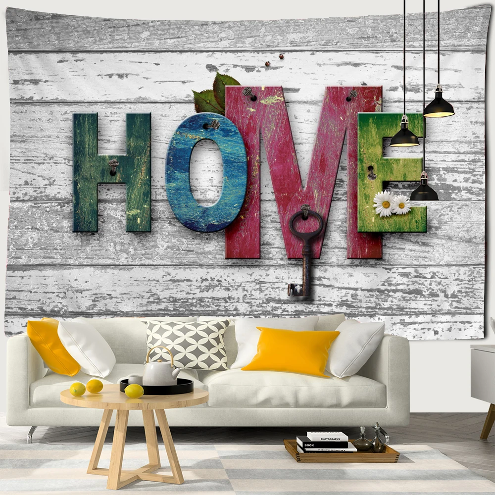 

Rural Vintage Board Home Tapestry Wall Hanging Hippie Art Psychedelic Witchcraft Wall Cloth Room Decor Background Fabric