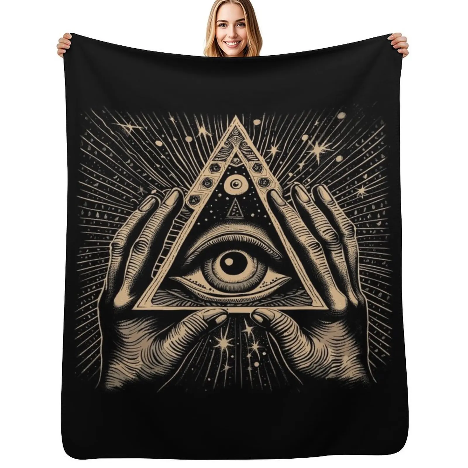 

All Seeing Eye Throw Blanket Soft Warm Blanket Gift for Men Women Adults
