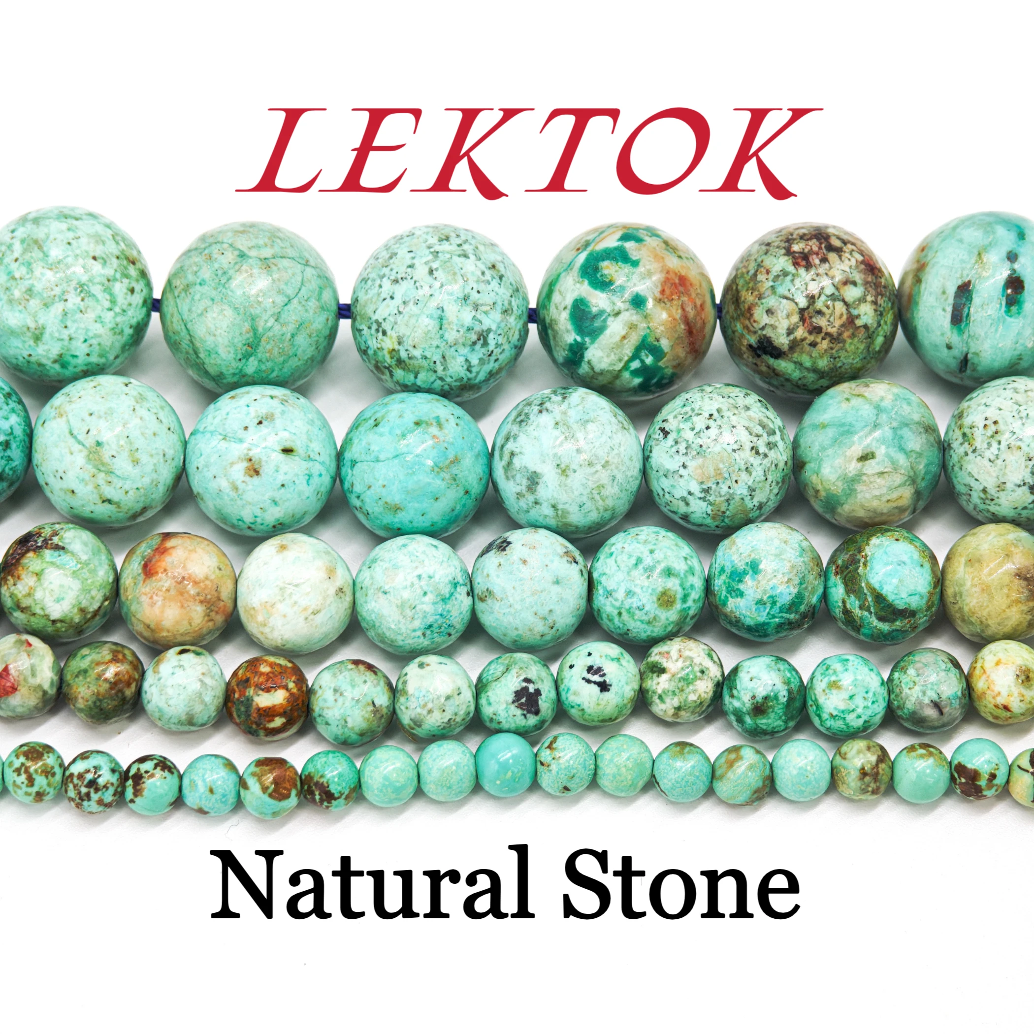 Natural Peru Turquoise 6mm 8mm 10mm A+ Smooth Round Loose Beads For Making Jewelry DIY Necklace Bracelet Wholesale