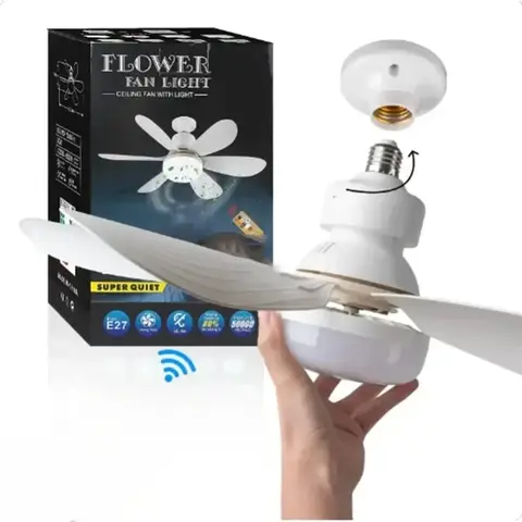 Ceiling fan light E27LED40W Strong wind 85-265V silent electric ceiling fan light remote control  85-265V living room kitchen