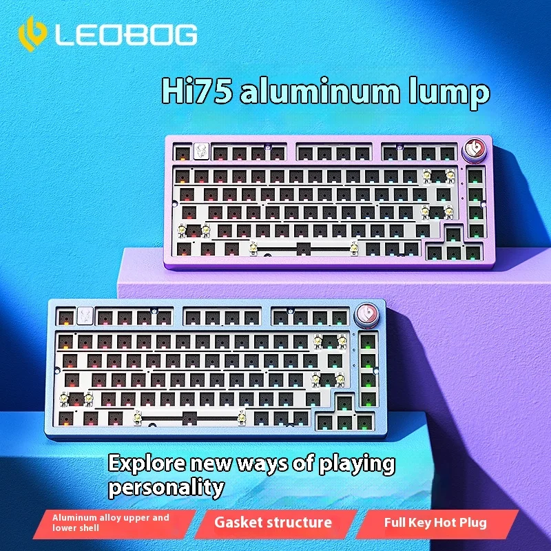 YOAINGO LEOBOG Hi75 Aluminum Alloy Mechanical Keyboard Kit 75 Series Gasket Structure Customization Wired Esports Christmas