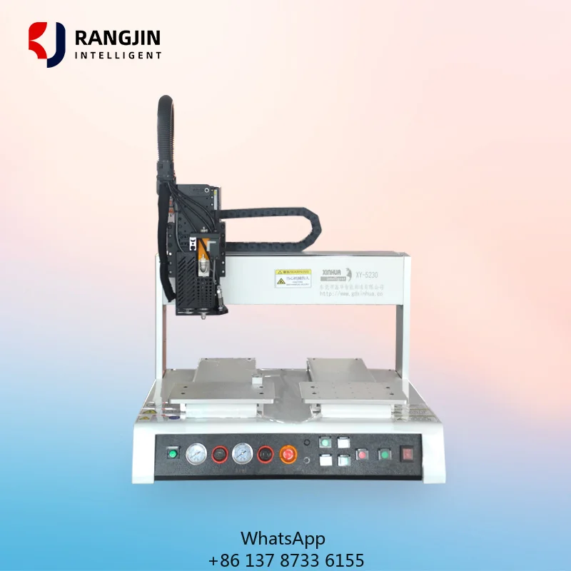 Rangjin Desktop 3 Axis High Precision Automatic Glue Dispensing Robot For IPhone Back Cover AB/UV Glue Dispenser 1 Year Warranty