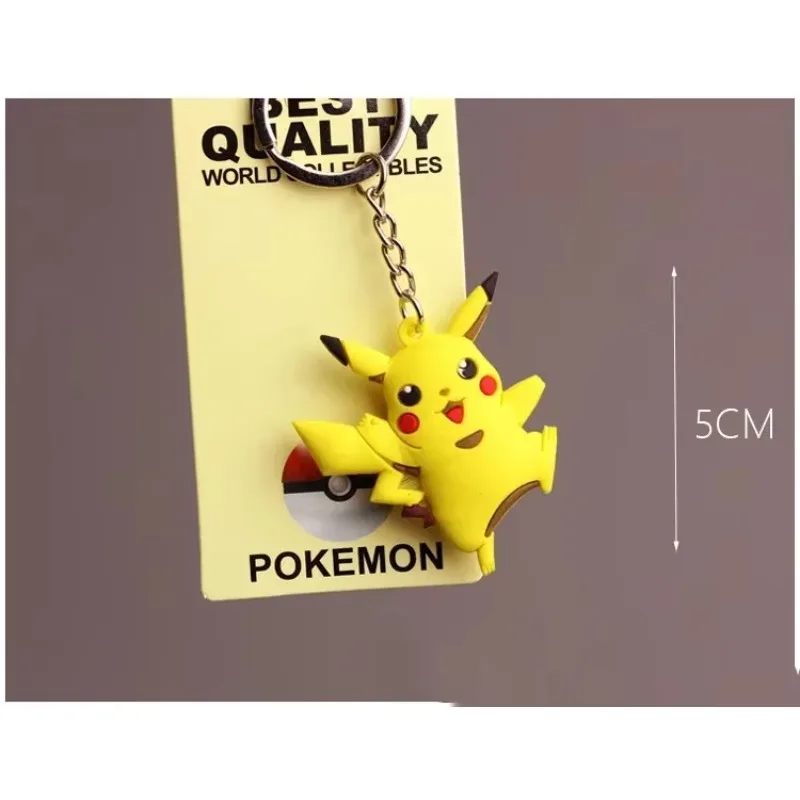 MINISO New Cute Pokemon  Pikachu Squirtle Charmander Snorlax Keychain Fashion Bag Keyring Couple Pendant Accessories Toy Gift