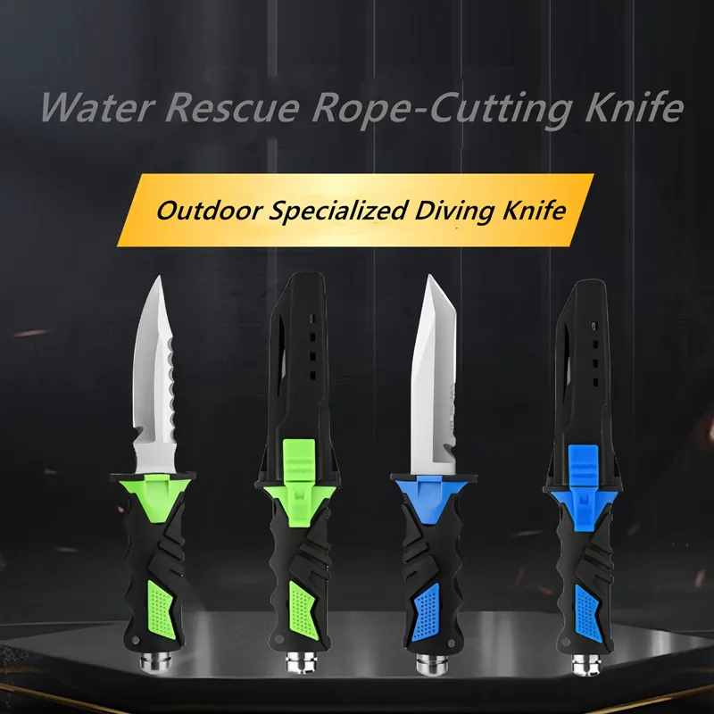 سكين غوص للإنقاذ من Fire Brigade، قاطع شبكي بحبل بحزام الساق مع كسارة زجاجية، معدات صيد الأسماك في الهواء الطلق #3