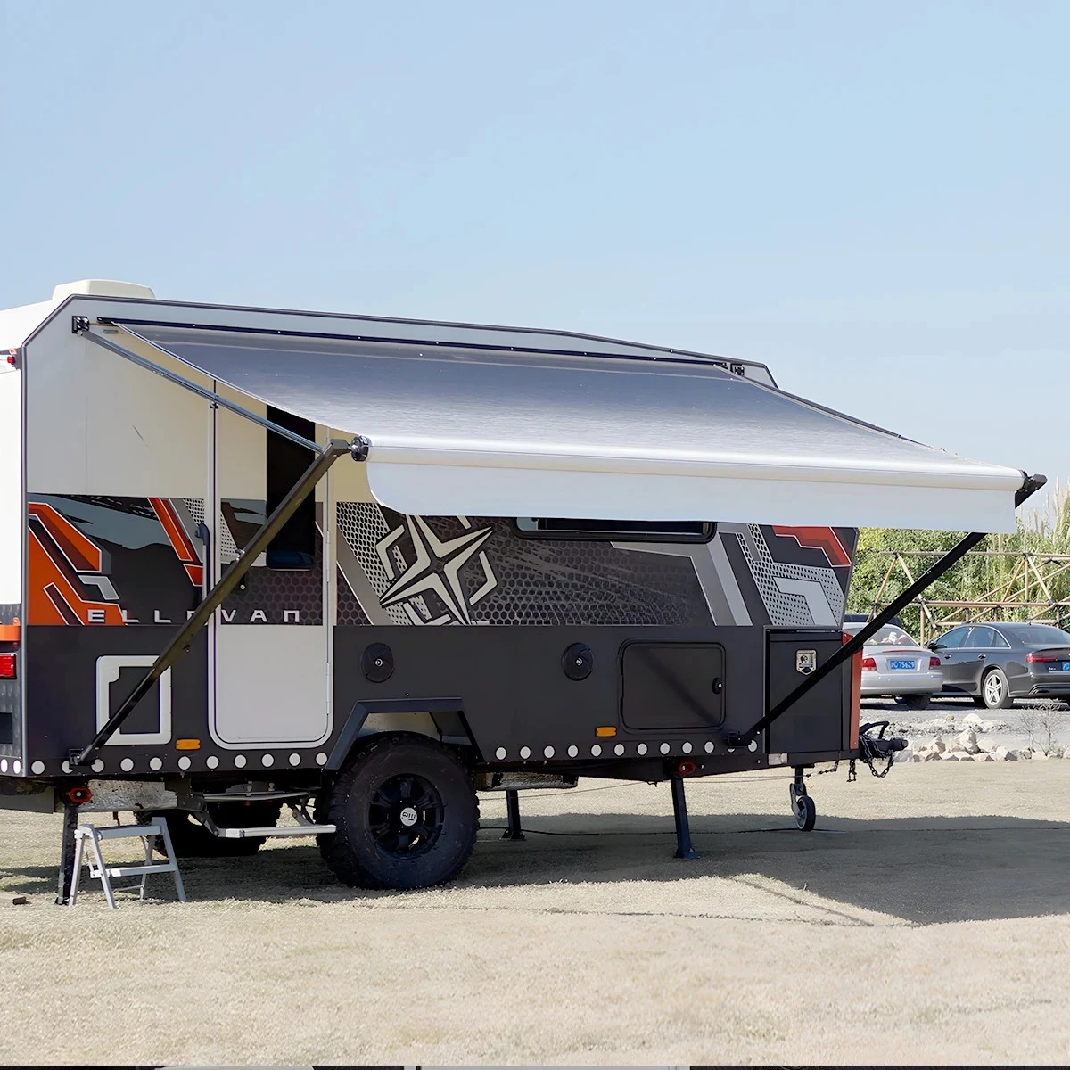 Caravan Awning,Economical RV Caravan Awning with PVC Fabric and Aluminum Alloy Frame RV Exterior Accessories