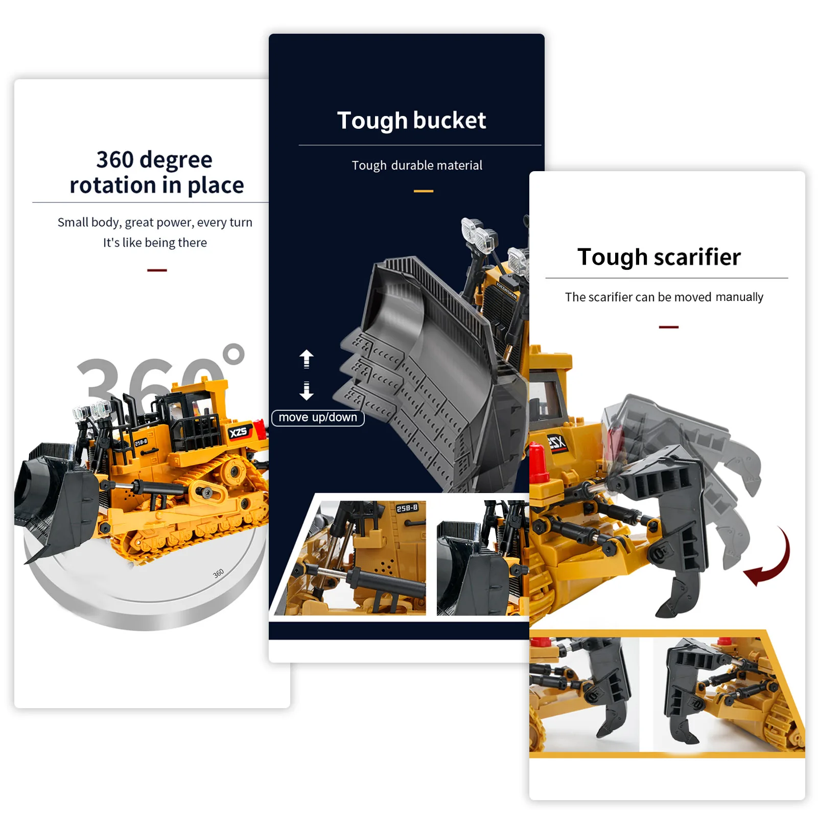 1:24 2.4G 9CH RC Bulldozer RC Tractor Truck Construction Engineerin g Vehicles Simulation Sound Educational Toys for Kids