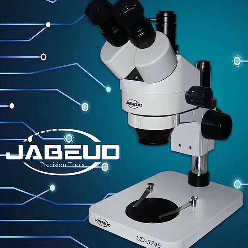 JABEUD UD-3745 High-definition Three-eye Microscope for Phone Repair 7-45x Continuous Zoom Stereomicroscope