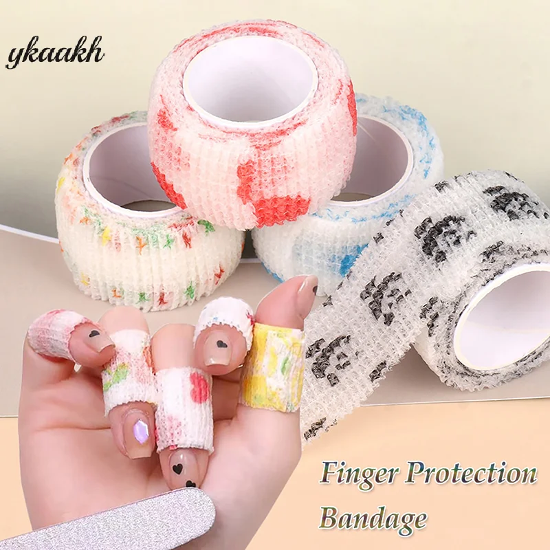 

2M/4M Nail Finger Protection Bandage Cute Flex Anti UV Non-Woven Manicure Tool Breathable Wrap Self-adhesive Tape Sports Supply