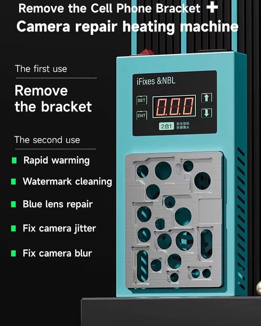 iFixes iN16 2 IN 1 Heating Platform For iPhone 7~14 Pro Max Front/Rear Camera Disassembly/Middle Frame Removal Repair Pre-Heater