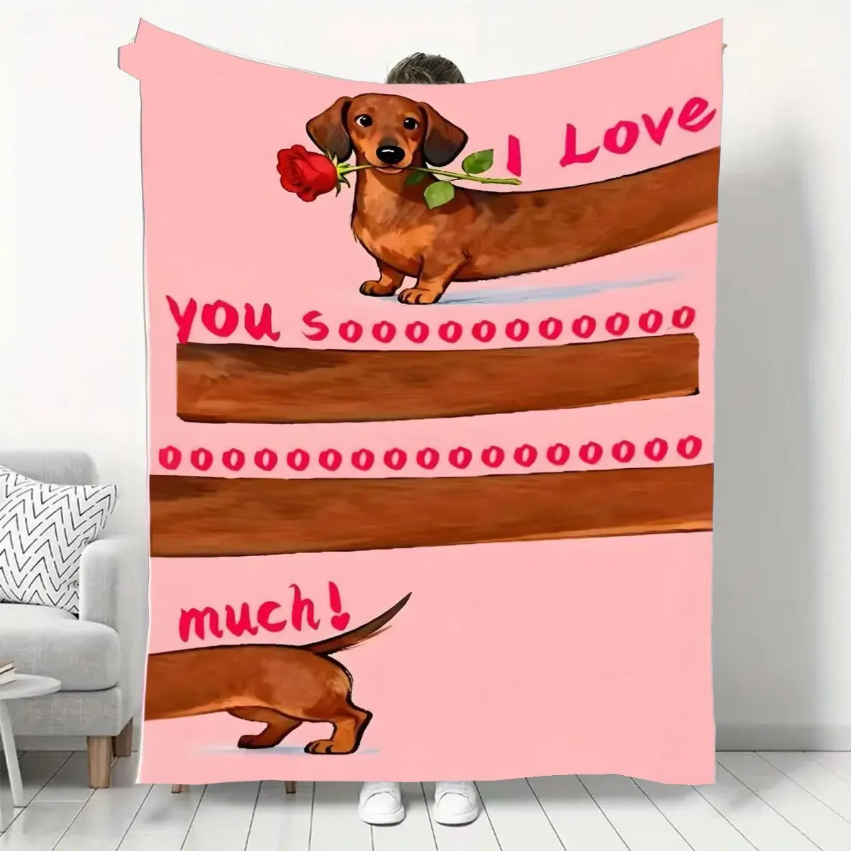 Cozy Dog Lover Blanket Throw for Pet Owners Dachshund Puppy Gift Cute Aesthetic Home Decor Cozy Plush Throw Blanket