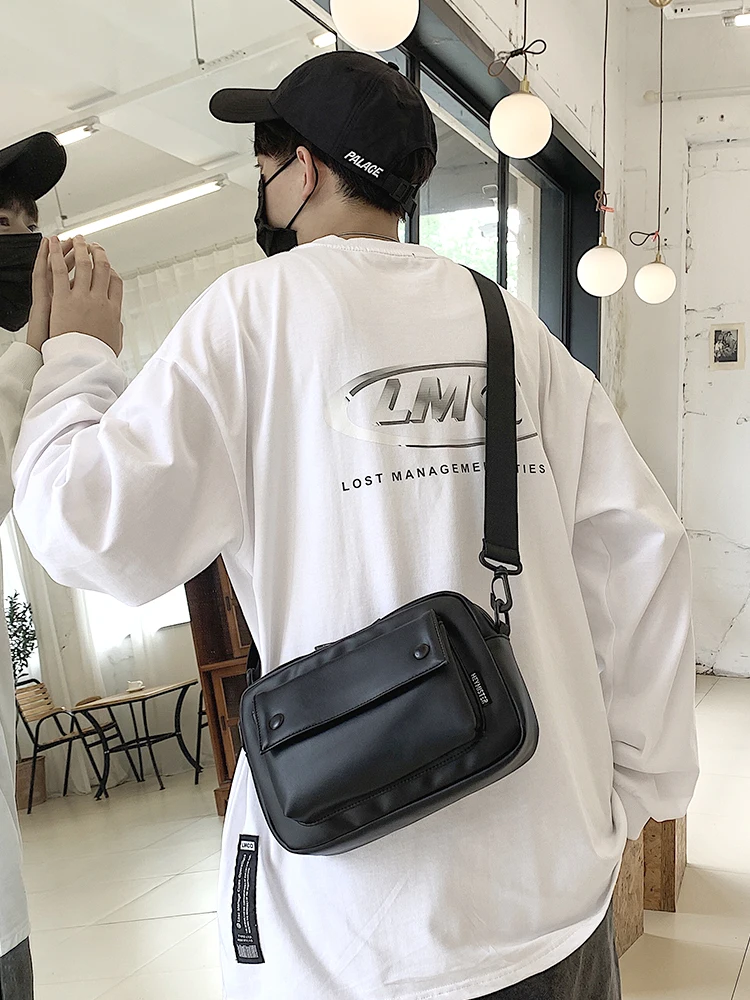 

Мужская сумка через плечо Street Sle Mat, повседневная сумка через плечо из мягкой искусственной кожи маленького размера, несбываемый дизайн