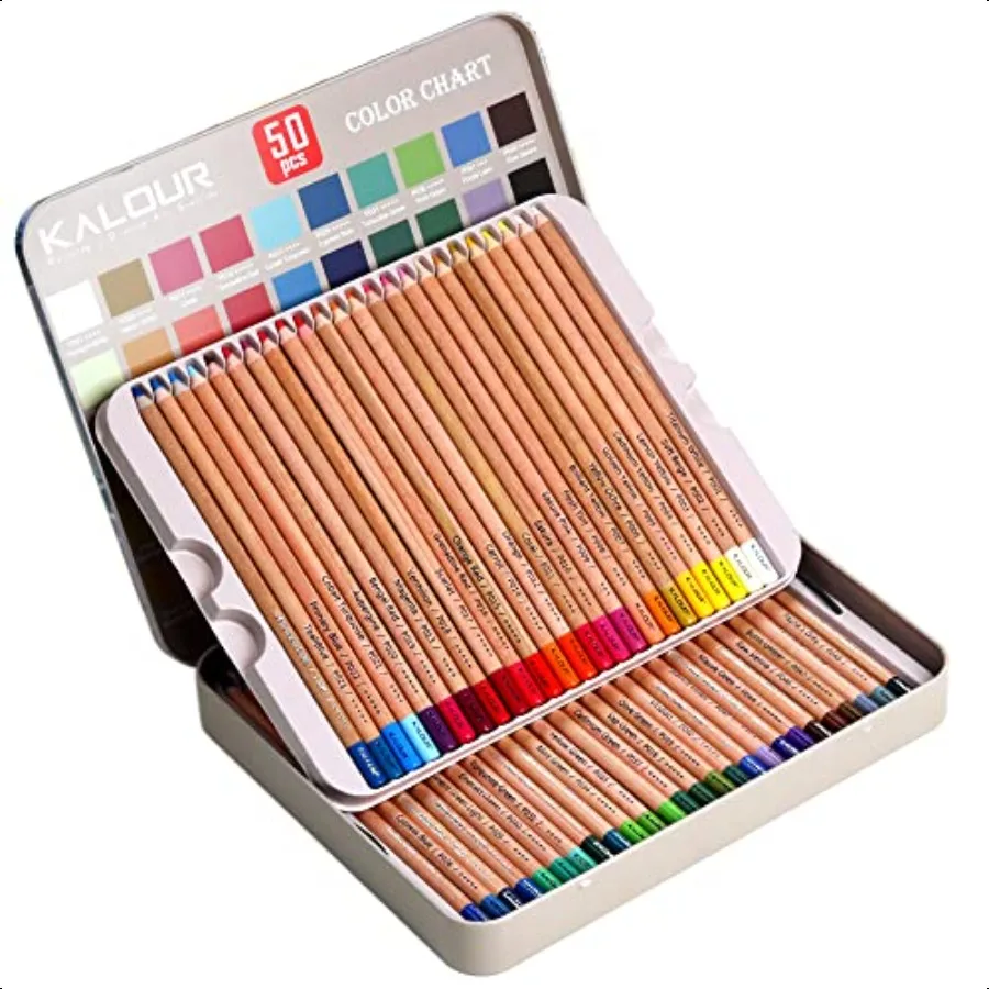 

Pro Pastel Chalk Colored PencilsSet of 50 Colors Color Charcoal Pencils for Drawing Sketching Coloring Shading Art plies for s