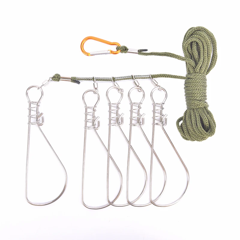 Fishing Lock Buckle Fishing Snaps Chain Stringer With Float Live Fish Lock Belt