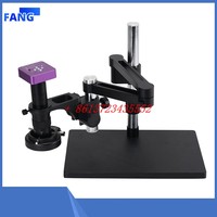 CNC HAYEAR 51MP Industrial Microscope Video Microscope Camera w/ 180X C-Mount Lens 144-LED Ring Light Stand for PCB Repair