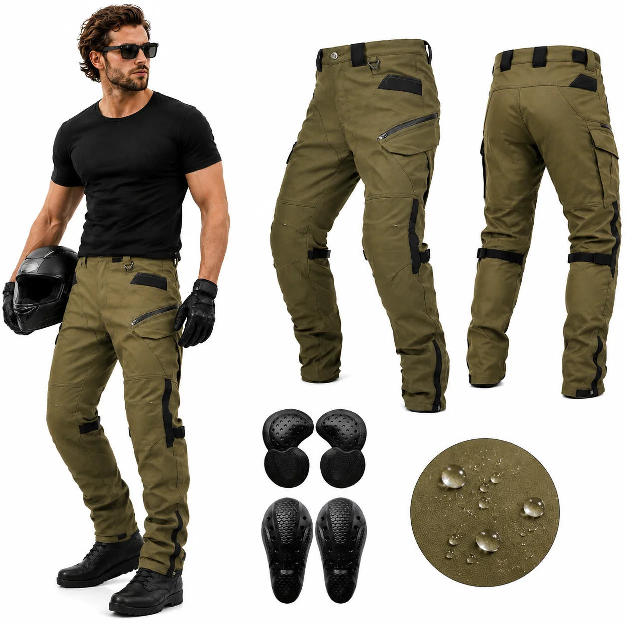 

Motorcycle Pants All-season Waterproof Windproof Double-layer Breathable High-waisted Motor Riding Pants Anti-drop Pants For Men
