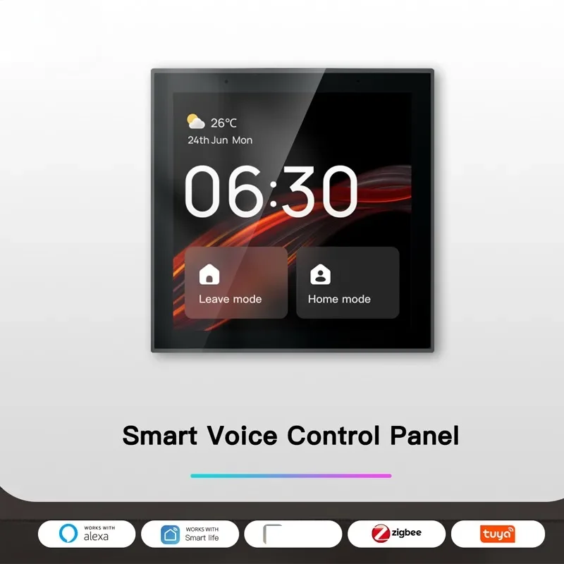 4 inch Smart Life App Voice Control Smart Home Scene Tuya Control Panel Alexa Switch with Zigbee Gateway All In One