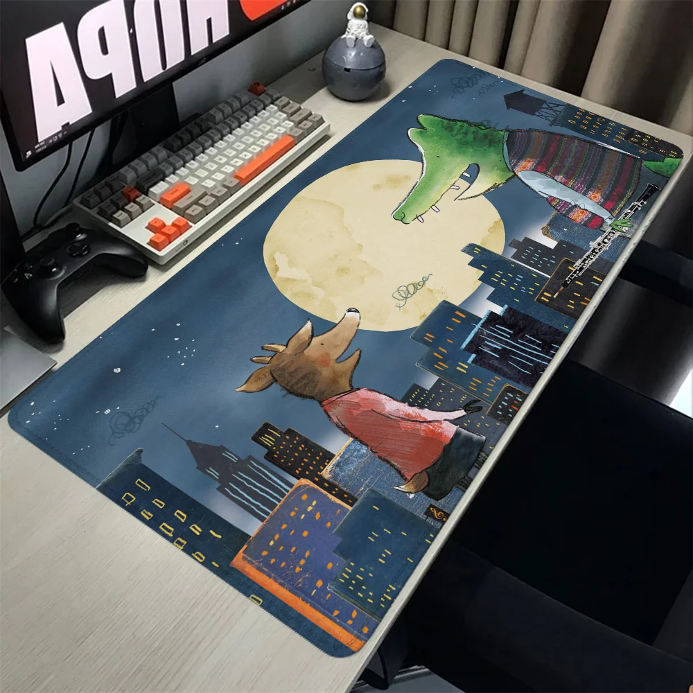 Cute Cartoon Dinosaur Pc Gamer Gaming Mouse Pad Anime Desk Mat Desk Accessories Office Computer Table Mousepad Gamer 900x400