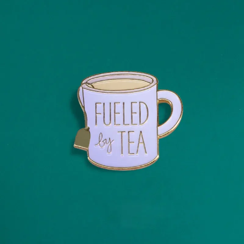 Superior Quality Cup Enamel Pins Round Coffee Cup Crow Girl Cartoon Lapel Brooches Bag Jeans Jewelry Gifts For Friends Wholesale