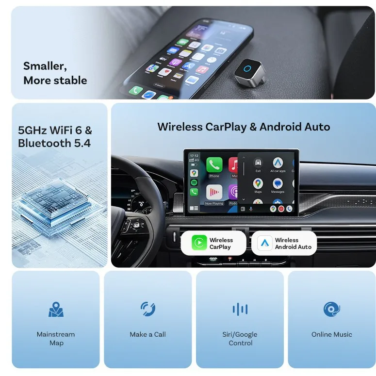 Mini cube wireless CarPlay adapter Android Auto car interconnection box CP88-M, CP88-M2
