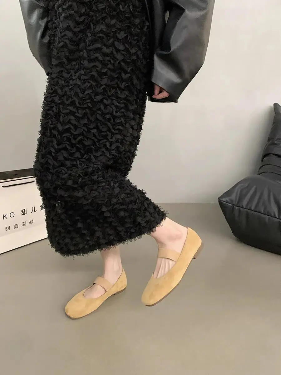 2024 New Women Flats Soft Mary Jane Shoes Soft Casual Outdoor Dress Flat Ballet Shoes Round Toe Shallow Slip on Flats