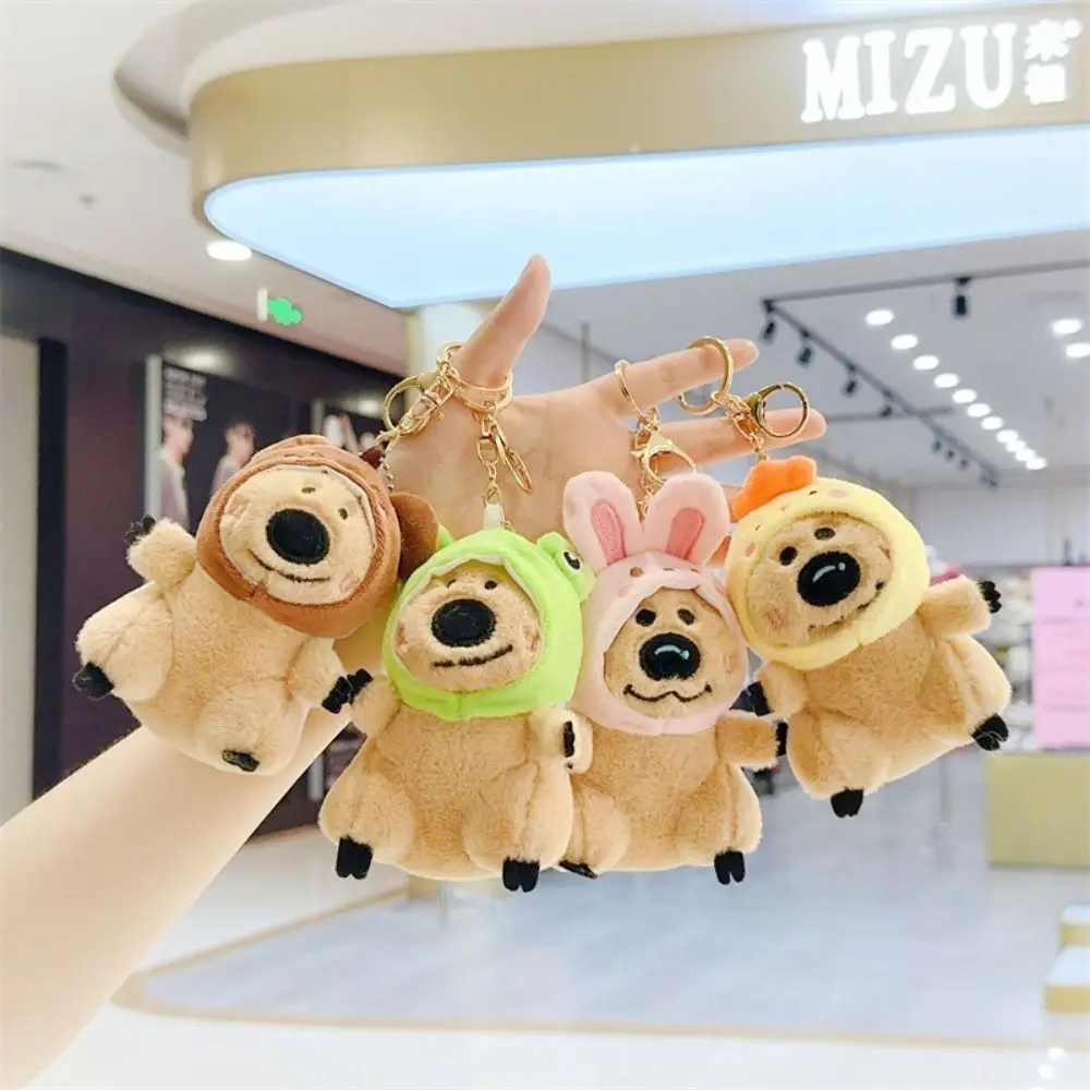 

New Cute Cartoon Keychain Creative Bag Parts Accessories Stuffed Doll Plush Persimmon Bear Keyring