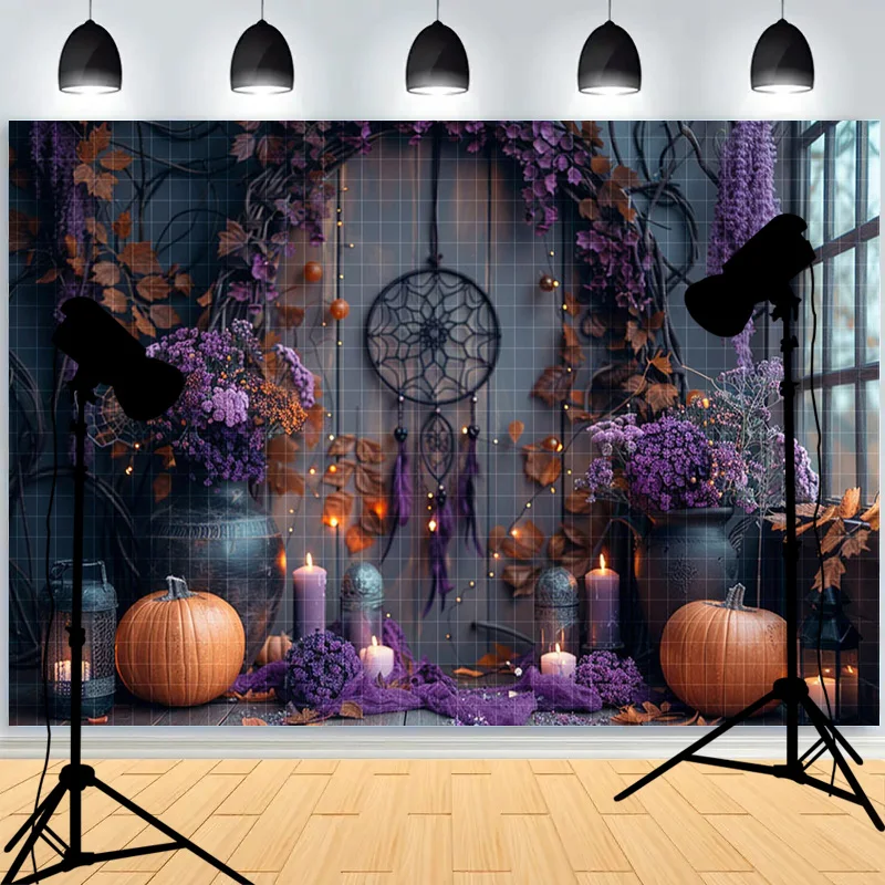 Halloween Day Shadows Photography Background Jack-o-lanterns Ghosts Wander And Spooky Tales Awaken Photo Studio Backdrops BH-24