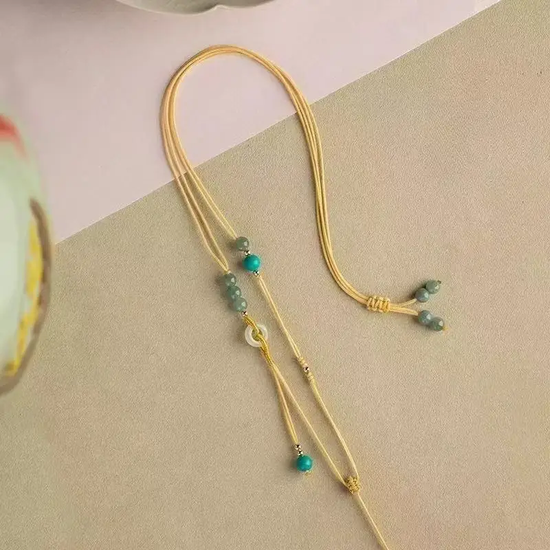 

Handmade Braided Necklace Rope for Jade Pendant Buddha Peace Buckle Unisex Gifts