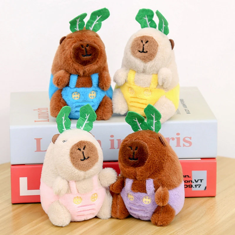 Capybara-Llavero de felpa con colgante de bolso, llaveros creativos de animales esponjosos, muñeco de peluche Kawaii, regalo de cumpleaños