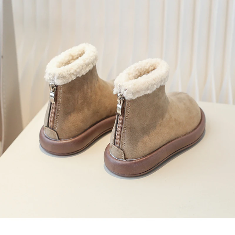 Children Shoes Winter Kids Snow Boots Plush Thicking Warm Boys Girls Cotton Shoes Non-slip Toddler Flat Bottom Sneakers
