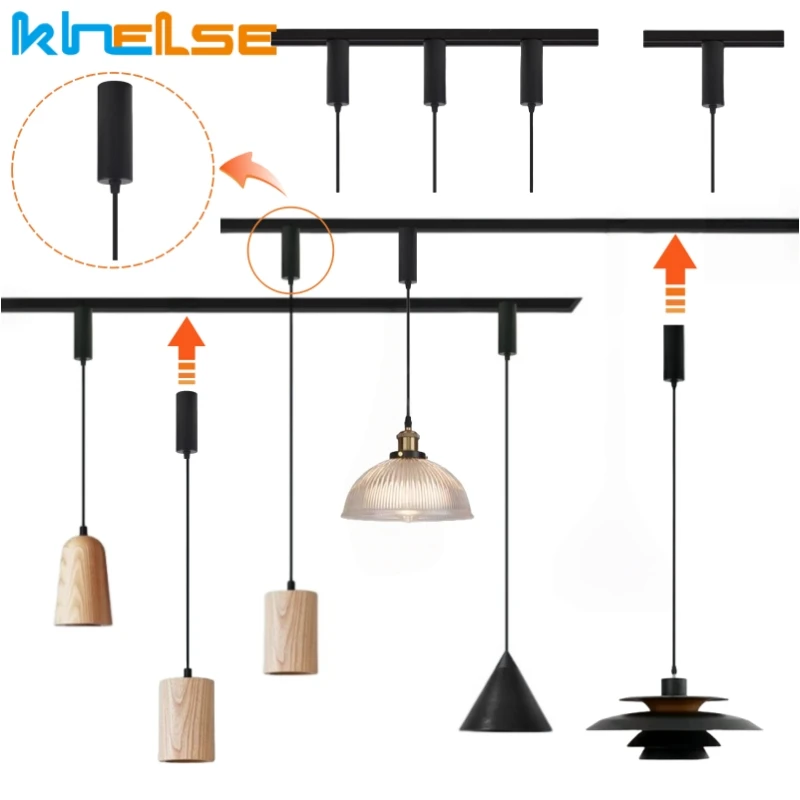 

Supension Track Lamp Holder Converter 2-Wire Rail Lamp Base Adpater Hanging Convert To Track DIY Shifter Track Lighting Fittings