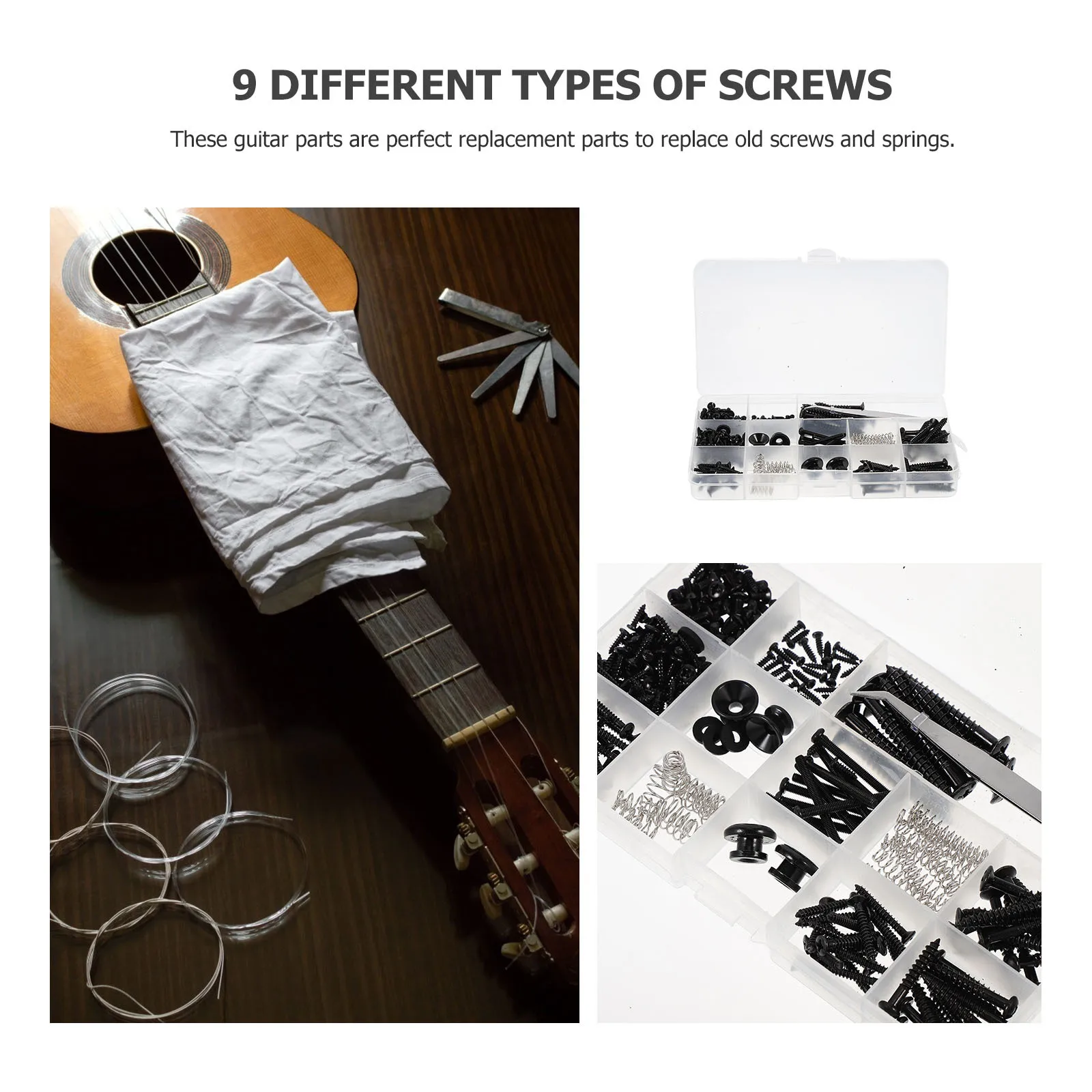 

Guitar Repair Screw Set Bridge Adjustment Screws Repairing Kit Tool Accessories Neck Mounting Parts