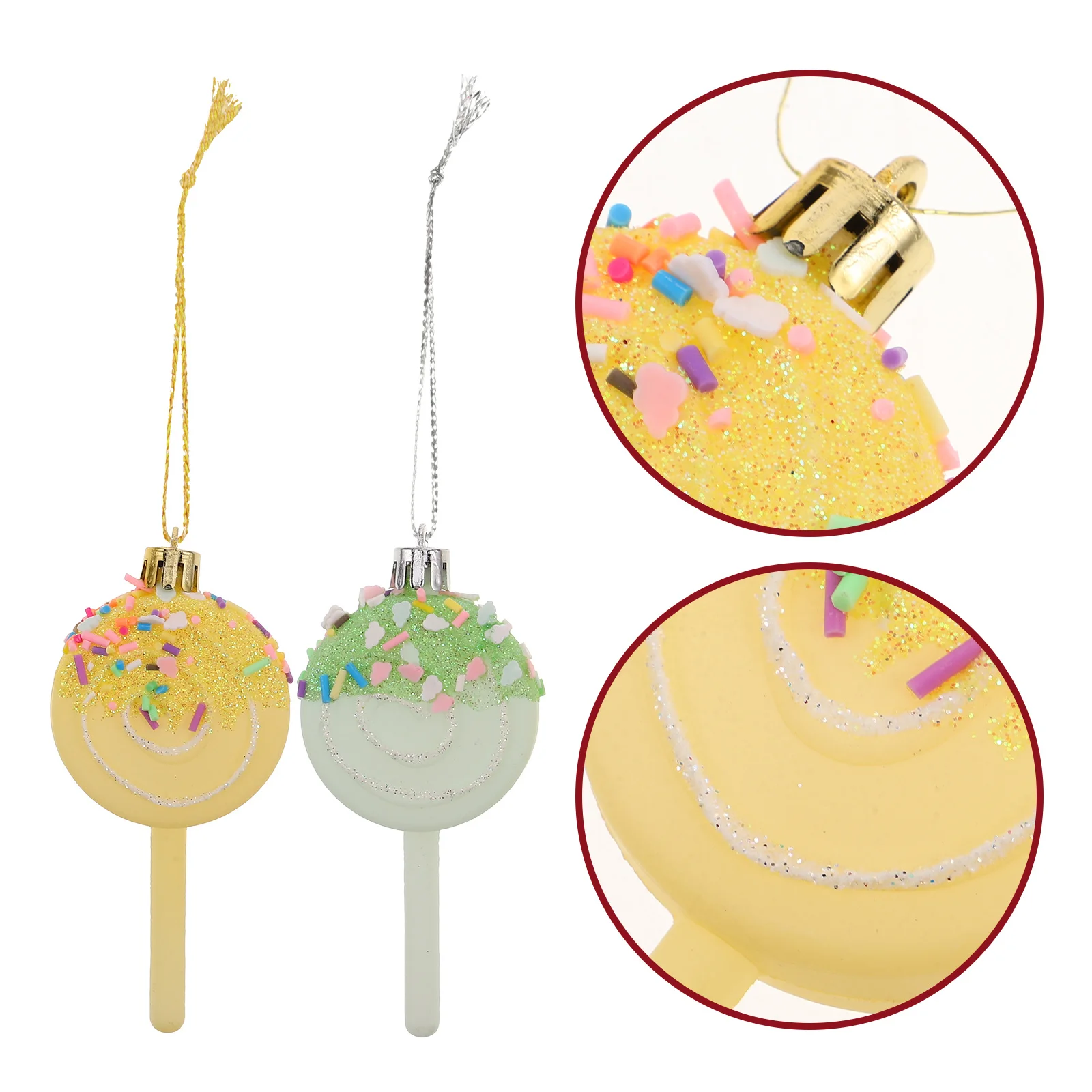 

4 Pcs Christmas Adornments Candy Decor for Xmas Cane Layout Pendant Tree Topper Crutch