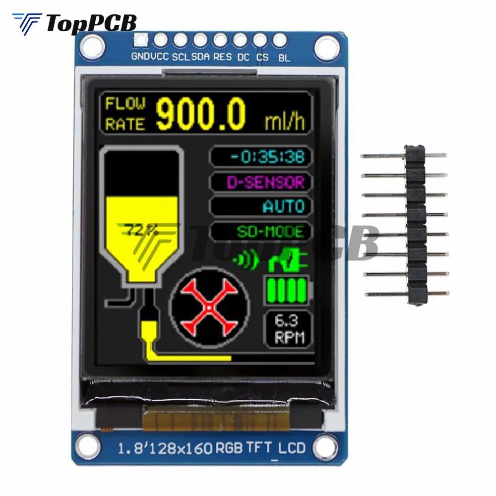 

1.8" 1.8 inch 128x160 SPI Full Color RGB TFT LCD Display Module 128*160 ST7735 3.3V LCD Screen for Arduino SMT32 UNO DIY KIT