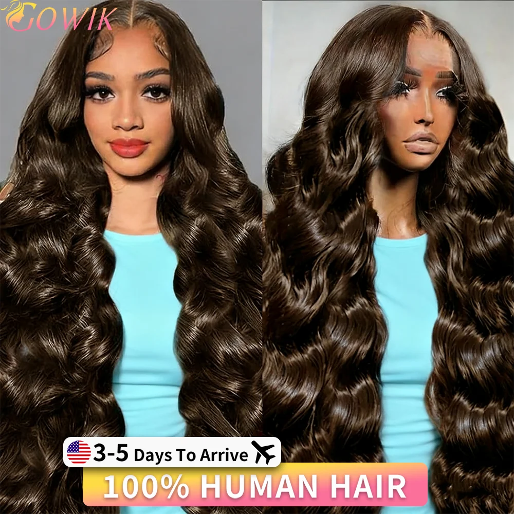 الشوكولاته براون الجسم موجة الدانتيل شعر مستعار أمامي شعر الإنسان 13x6 Hd الدانتيل الجبهة الباروكات شعر الإنسان البرازيلي شعر مستعار بني مسبق النتف للنساء #1