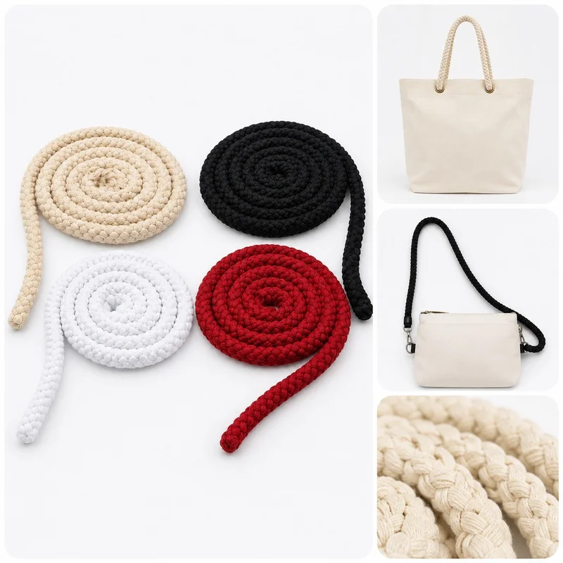 5Meters 10mm Polyester Braided Cord Rope Round Strap for Handbag Handle Shoulder Bag Purse Macrame DIY Sewing Craft Accessories